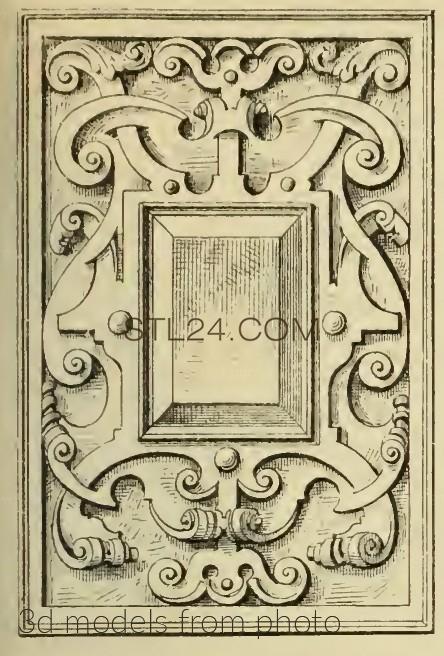 Панели резные (CARVED PANEL_0672 -  | 3D model 3DSMAX / OBJ / STL) 3D модель для ЧПУ станка